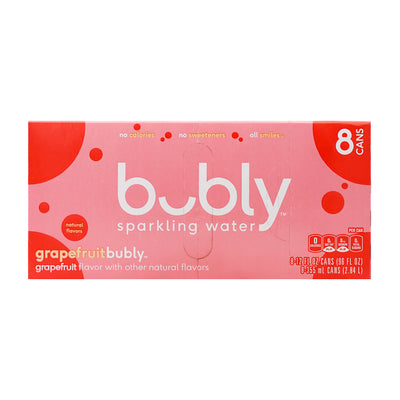 Grapefruitbubly Sparkling Water Grapefruit Flavor, 12 fl oz x 8 Cans