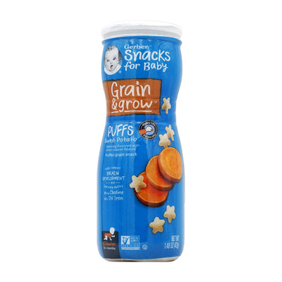 Snacks for Baby Grain & Grow Puffs Sweet Potato for Crawler, 1.48 oz
