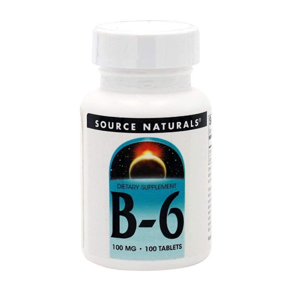 ソースナチュラルズ_B-6 (ビタミンB-6) 100mg、100錠