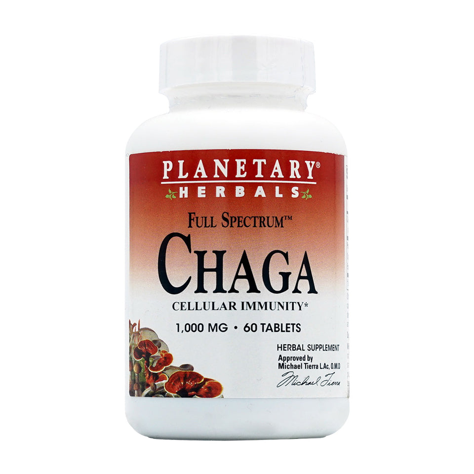 プラネタリーハーバル フルスペクトラムチャーガ 1000mg、60タブレット