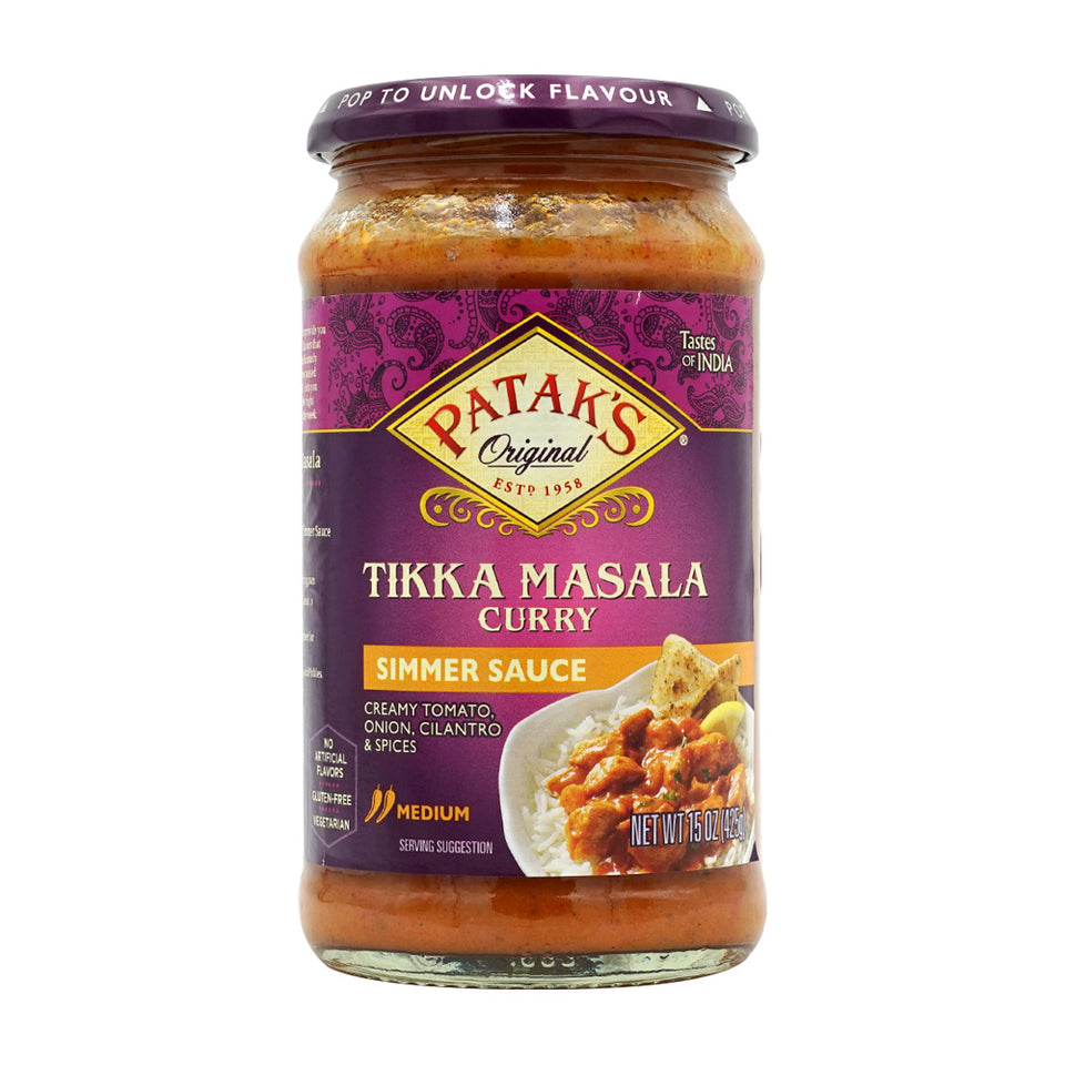 パタックス_チキンティッカマサラ カレーシマーソース 中辛 425g