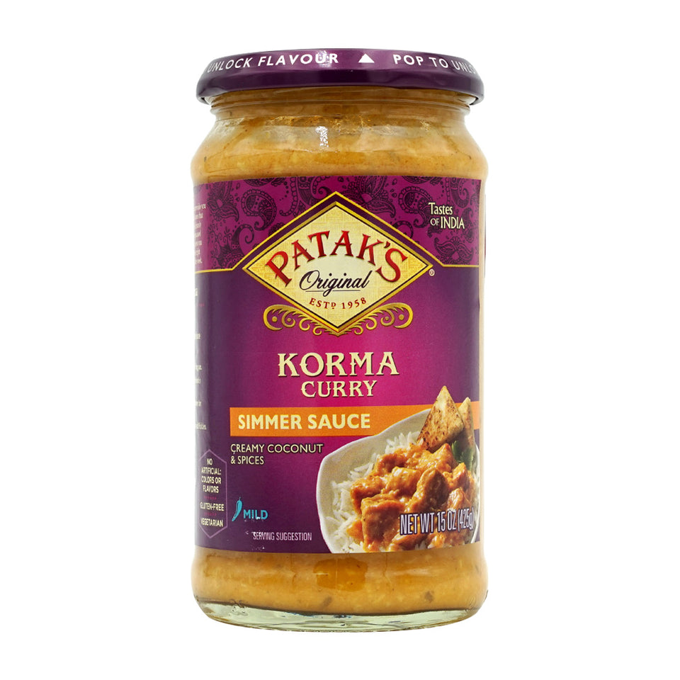 Patak's Korma Curry Simmer Sauce Mild Spicy, 425g