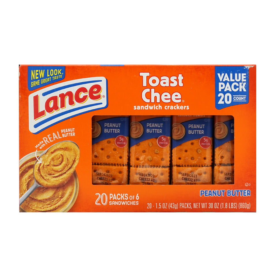 Toast Cheeサンドイッチクラッカー ピーナッツバター バリューパック 20個入り