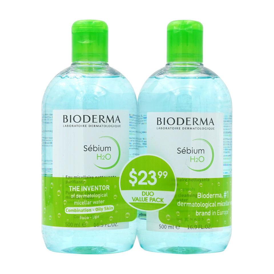 BIODERMA_セビウム H2O クレンジングミセラーウォーター(500ml x 2パック)、1セット