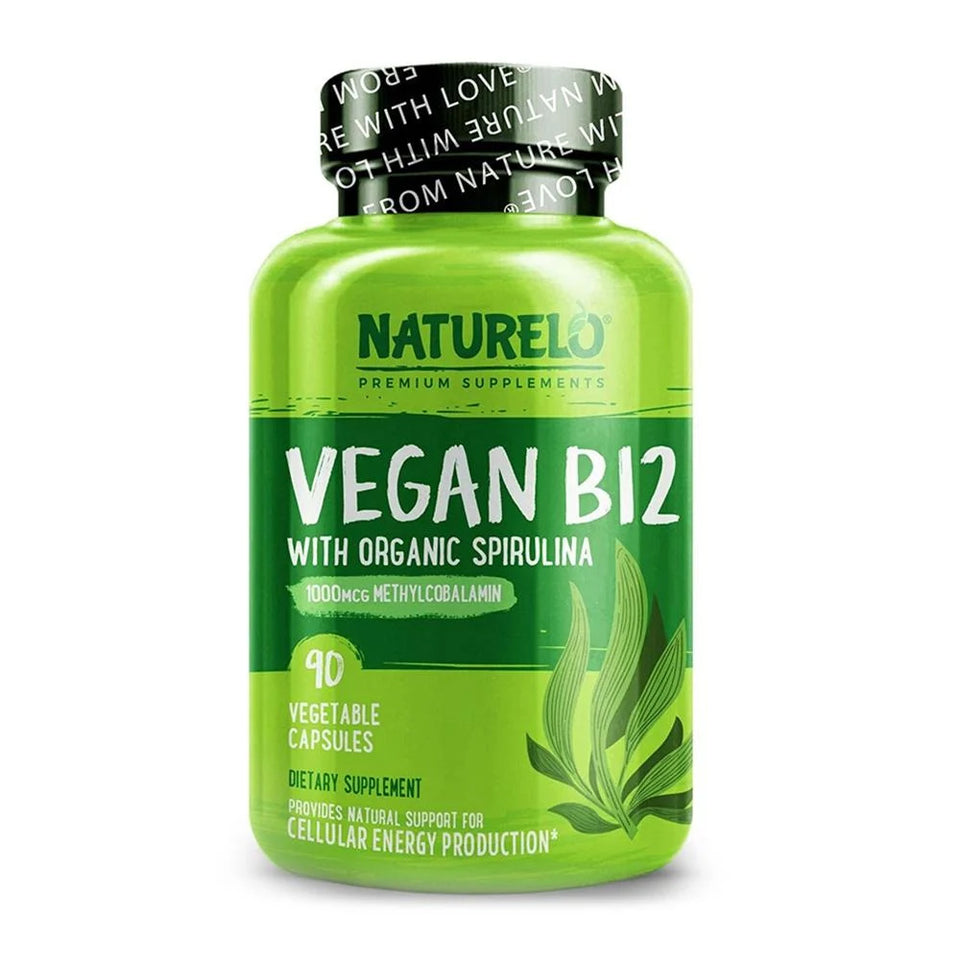 Naturelo_ビーガン ビタミンB12 有機スピルリナ配合、90植物性カプセル