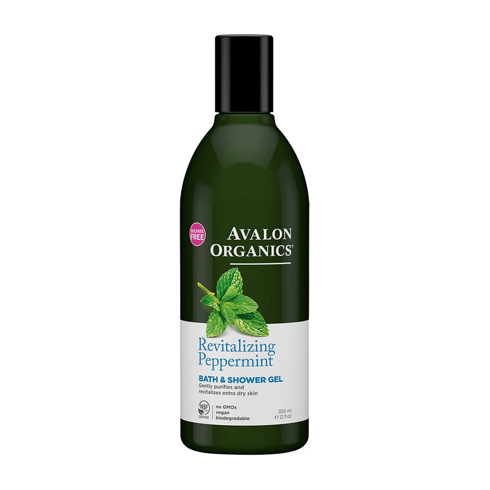 아발론오가닉스_리바이탈라이징 페퍼민트 배쓰&샤워 젤, 355ml