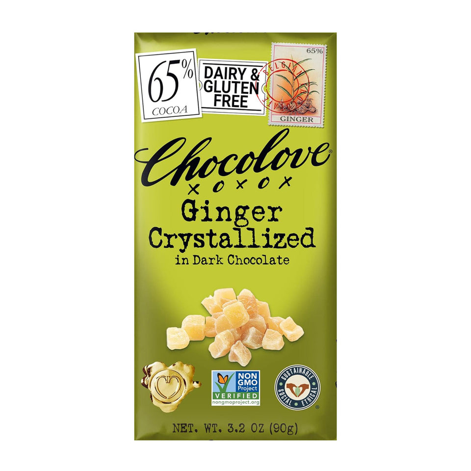 チョコラブ_ジンジャークリスタライズドダークチョコレート、90g