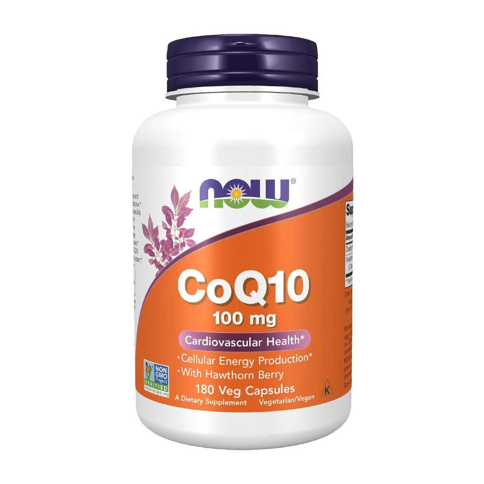 나우푸드_CoQ10 100 mg with Hawthorn Berry 180 Veg Capsules