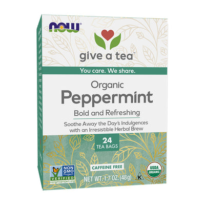 나우푸드_Give a Tea Organic Peppermint Tea Caffeine Free, 24 Tea Bags