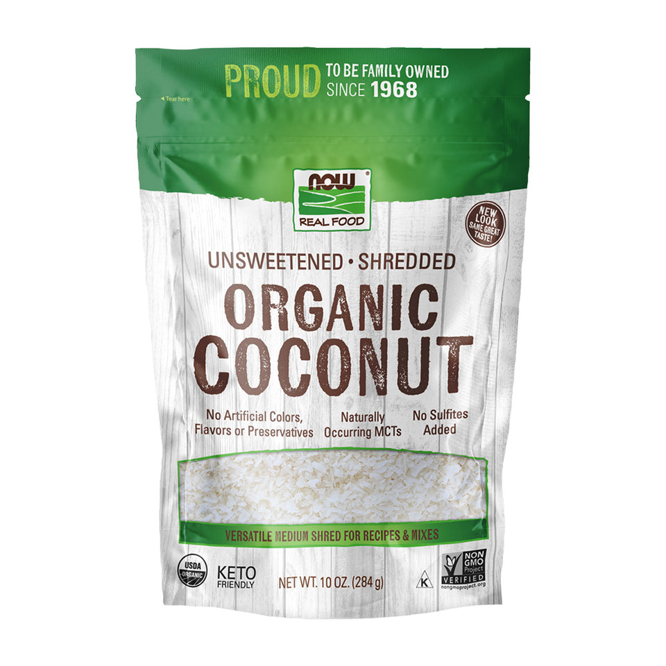 나우푸드_Real Food Unsweetened Shredded Organic Coconut, 10 oz