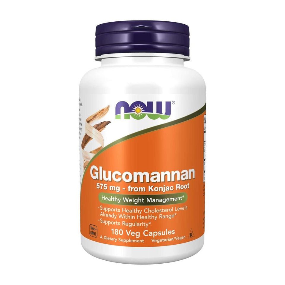 나우푸드_Glucomannan 575 mg, from Konjac Root 180 Veg Capsules