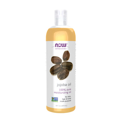 NOW Foods_Solutions 100% ピュア ホホバオイル モイスチャライジングオイル、16液量オンス