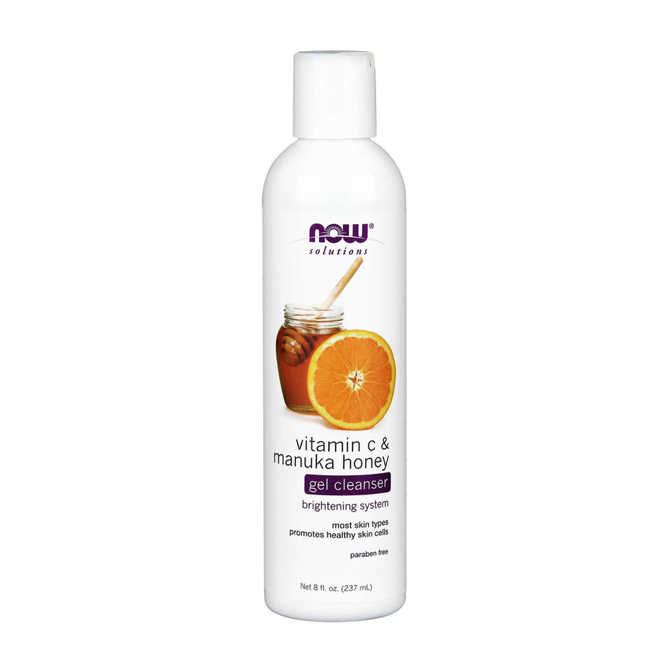 나우푸드_Solutions, Vitamin C & Manuka Honey Gel Cleaner 8 fl oz