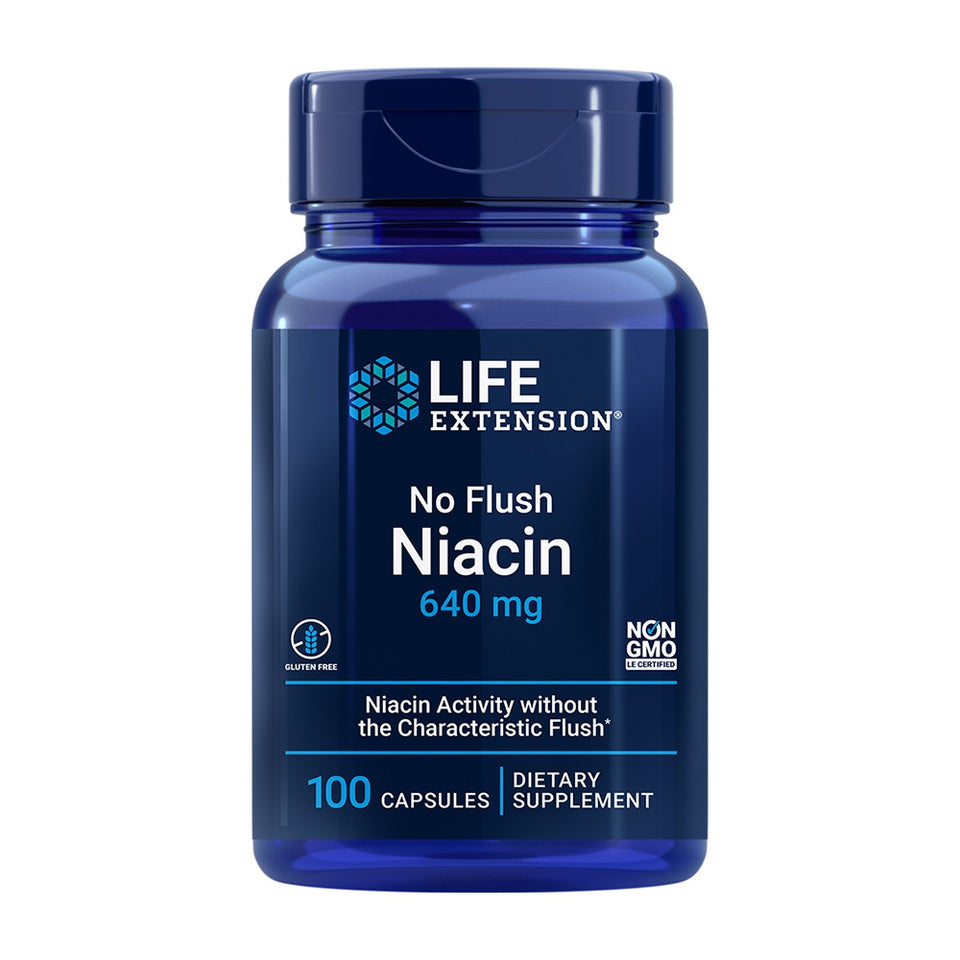 ライフエクステンション_ノーフラッシュナイアシン 640mg、100カプセル