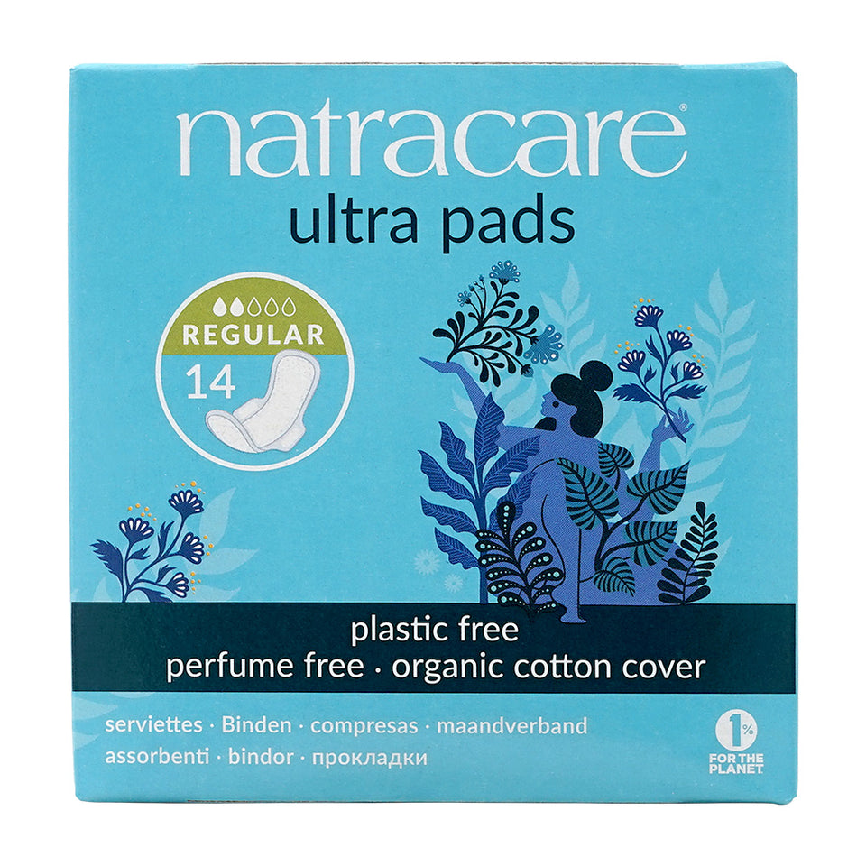 Natracare_ウルトラパッド 生理用ナプキン レギュラー 羽つき、14個入