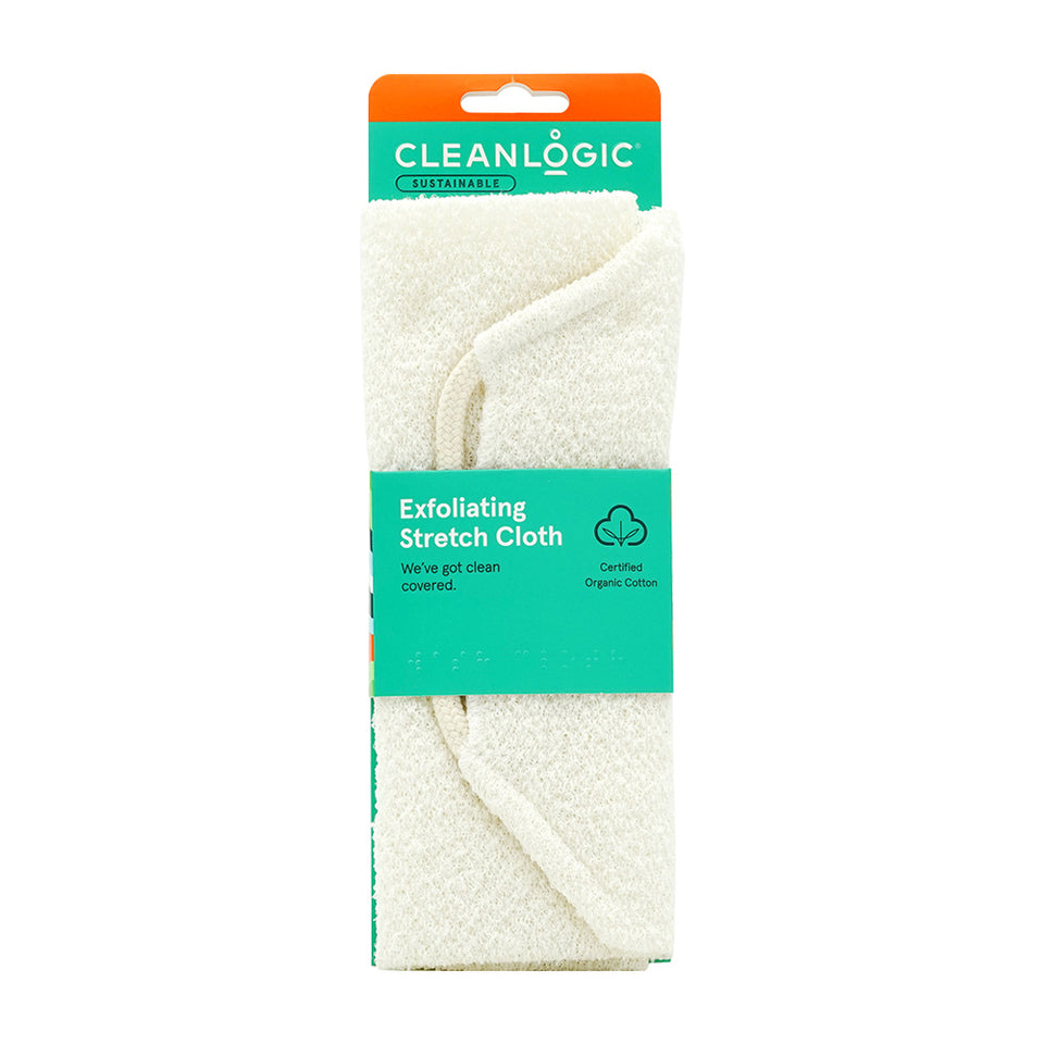 Cleanlogic_環境にやさしい角質除去ストレッチシャワータオル、1枚入