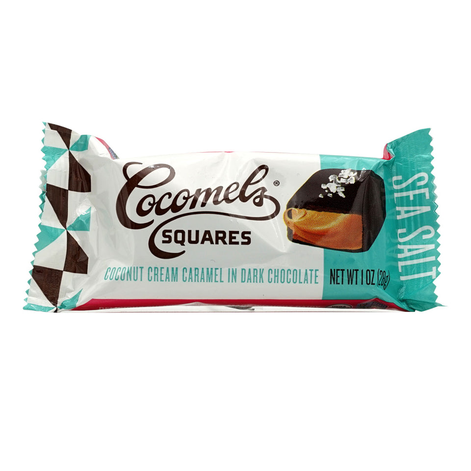 ココメルズ_スクエアシーソルトココナッツクリームキャラメルダークチョコレート、28g