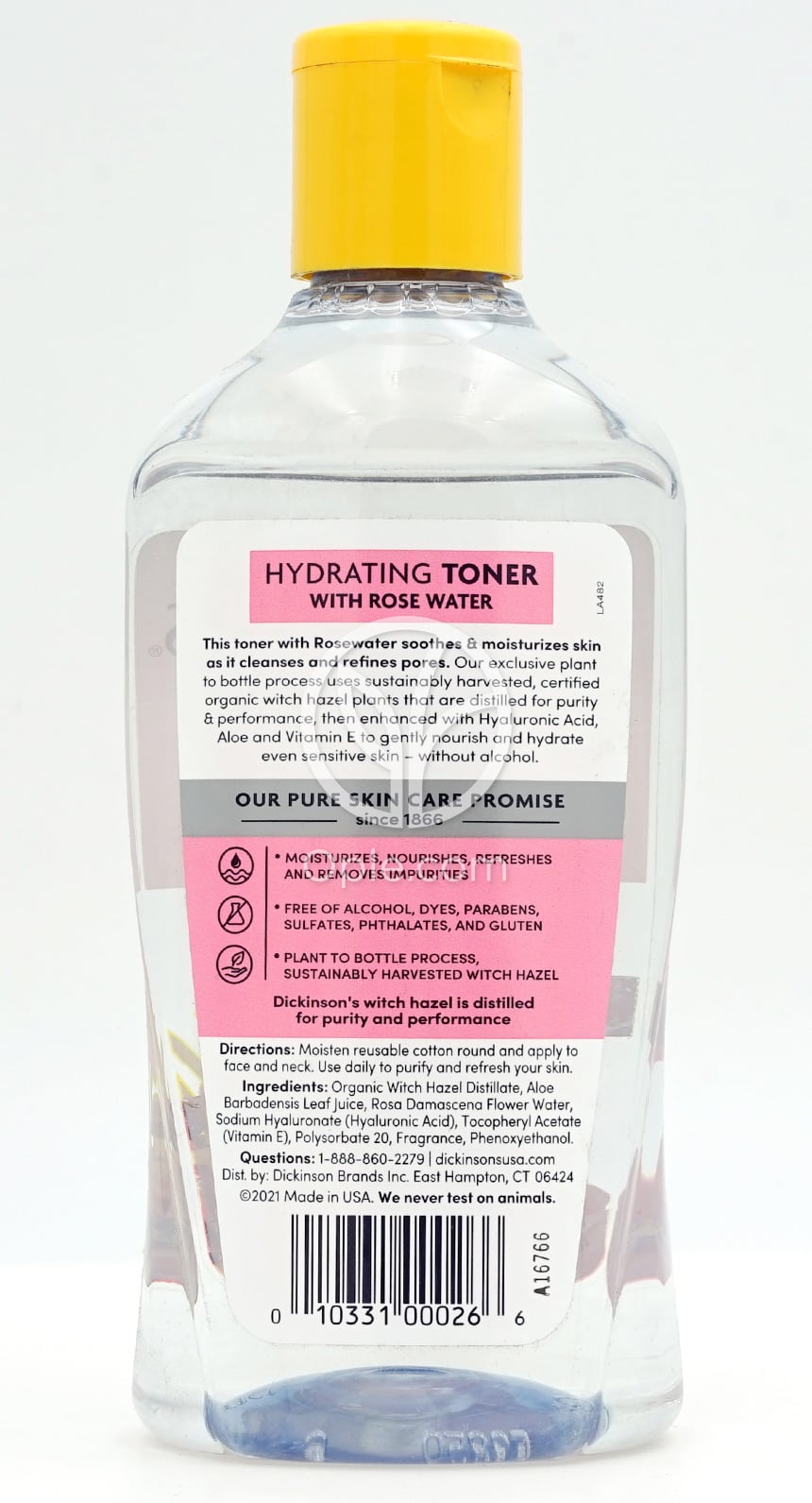 티엔디킨슨_오리지널 위치 하젤 하이드레이팅 토너 위드 로즈 워터 알코올 프리, 473ml — 후면
