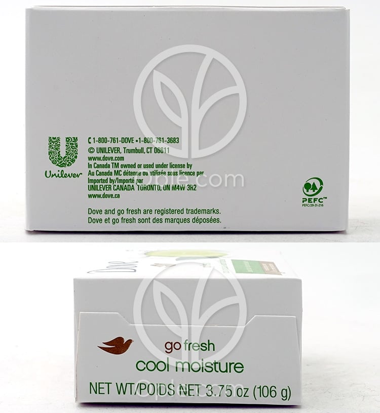 도브 뷰티 바 고 프레쉬 쿨 모이스쳐, 106g — 후면