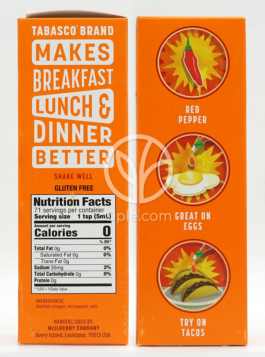 타바스코_페퍼 소스 클래식 레드 소스, 355ml — 후면