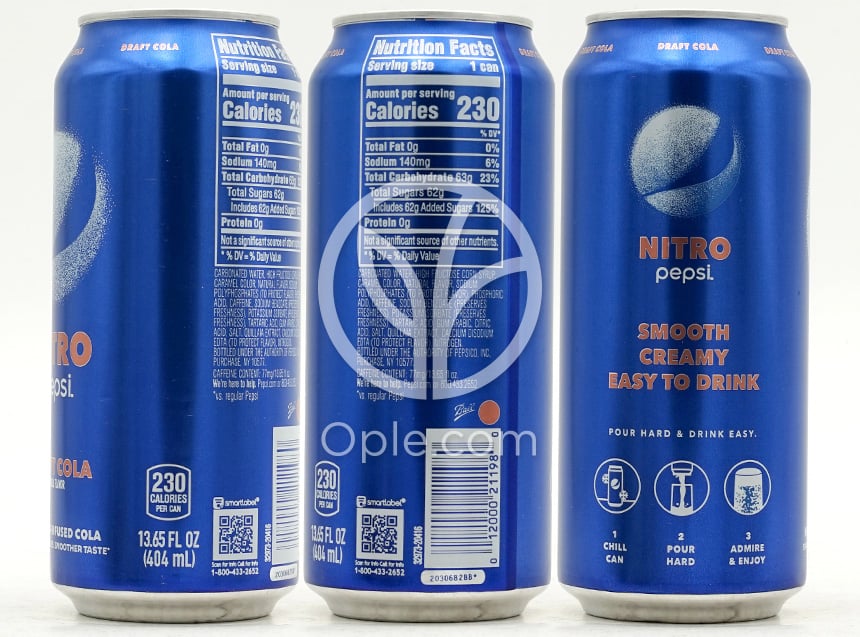 Nitro Pepsi Draft Cola (Single Unit),  13.65 fl oz — 후면