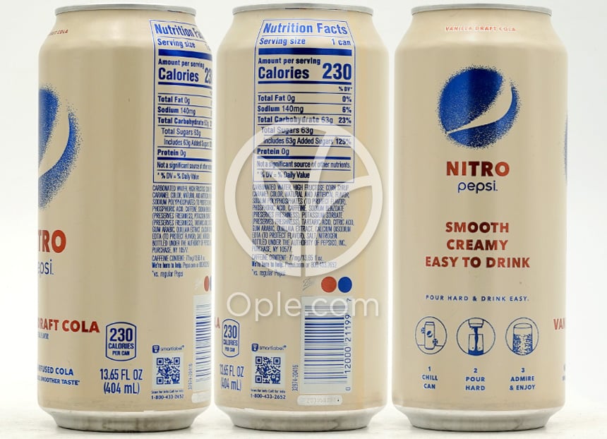 Nitro Pepsi Vanilla Draft Cola (Single Unit),  13.65 fl oz — 후면