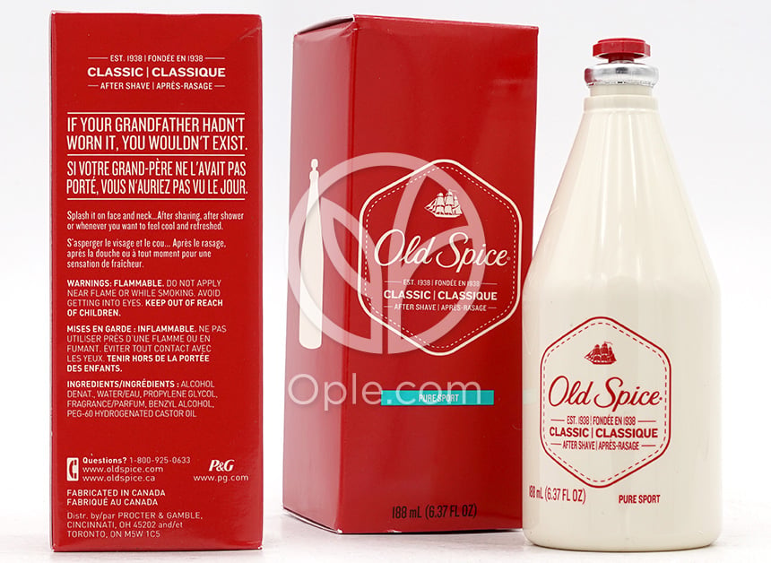 Old Spice_クラシック アフターシェーブ ピュアスポーツ, 6.37 fl oz — 후면