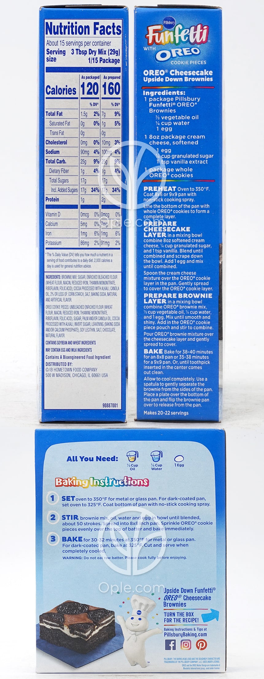 Funfetti Premium Brownie Mix with Oreo Cookie Pieces,  15.5 oz — 후면