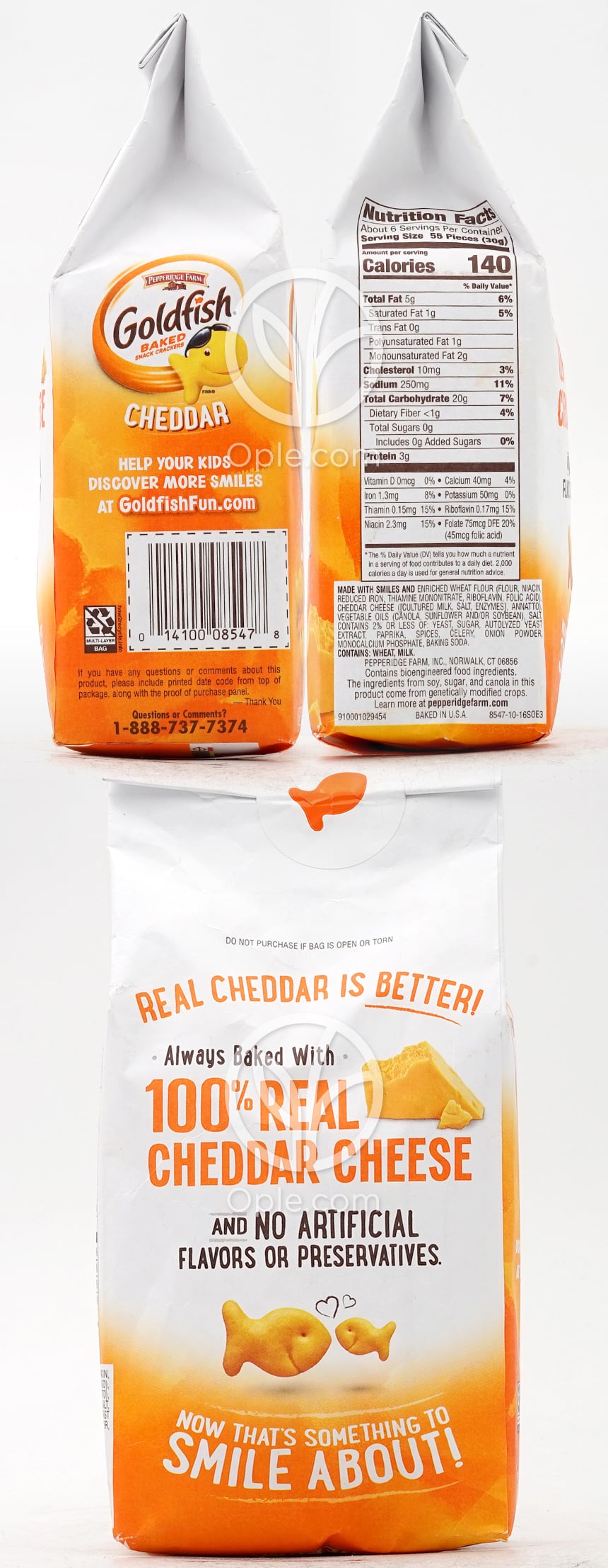 Goldfish Baked Snack Crackers Cheddar,  6.6 oz — 후면