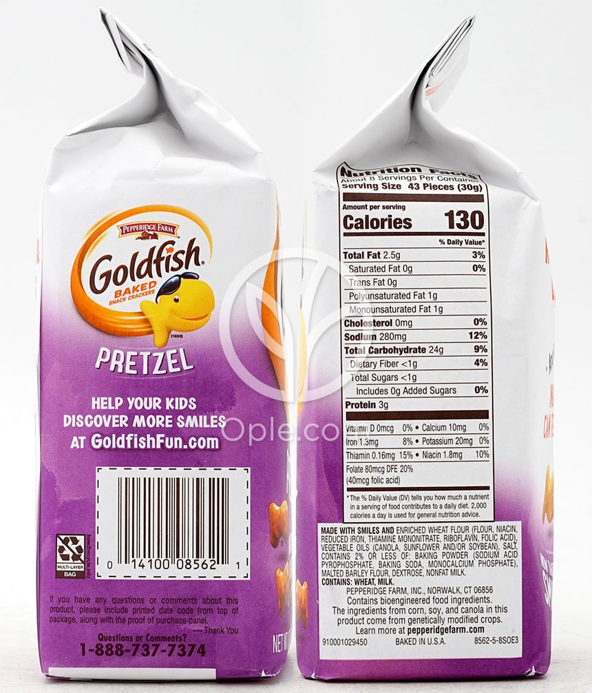 Goldfish Baked Snack Crackers Pretzel,  8 oz — 후면