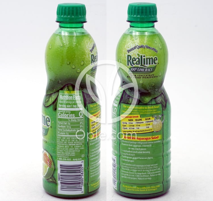 リアルライム_リアルライム、100%ライムジュース 443ml — 후면