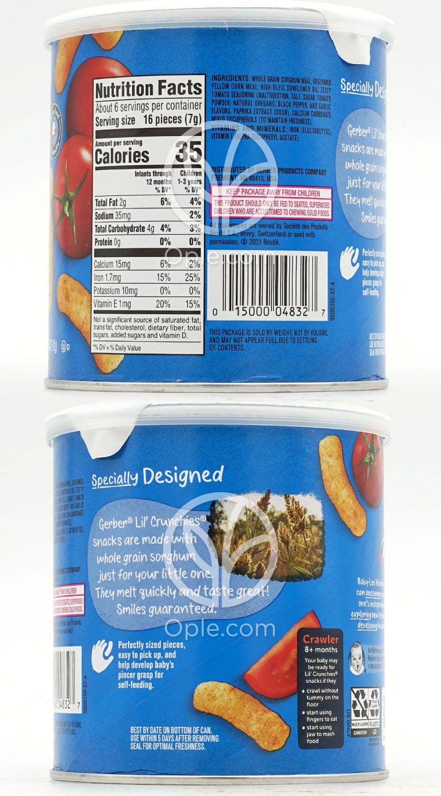 Snacks for Baby Lil Crunchies Garden Tomato for Crawler,  1.48 oz — 후면