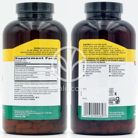 컨트리라이프_타겟 민스 칼슘 1000mg 마그네슘 500mg 콤플렉스, 360타블렛