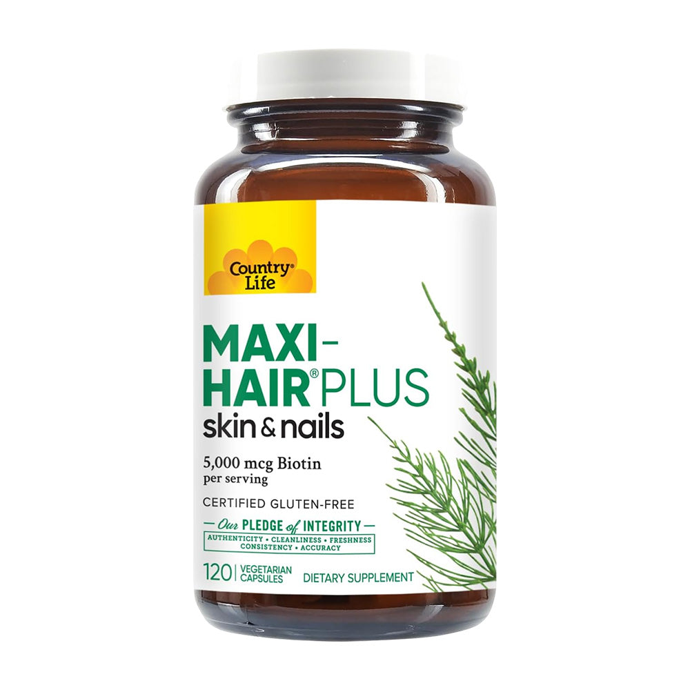カントリーライフ_マキシヘアプラス スキン＆ネイル 5000mcg ビオチン、120ベジカプセル