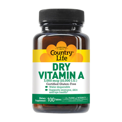 カントリーライフ_ドライ ビタミンA 3000mcg、100錠