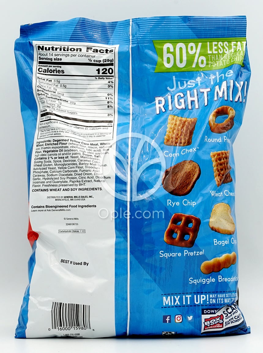 Chex Mix Traditional Savory Snack Mix Family Size,  15 oz — 후면