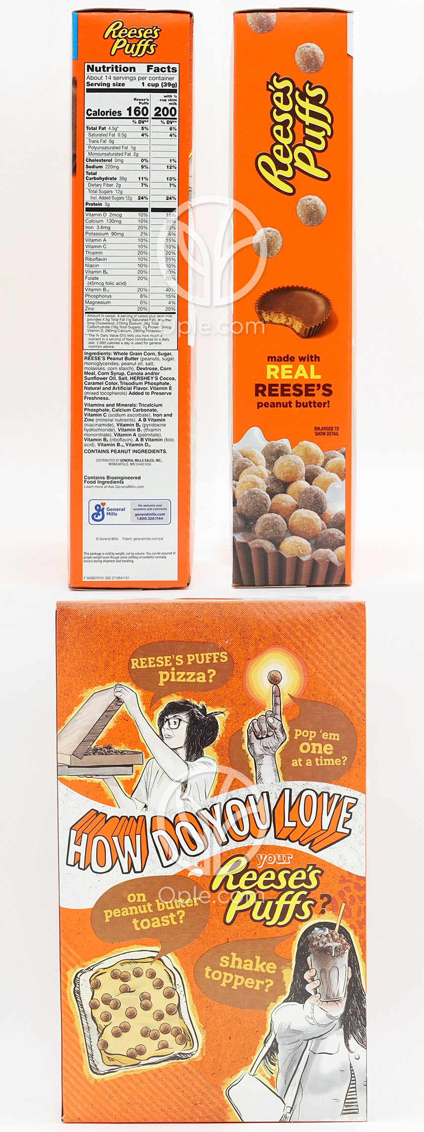 Reeses Puffs Cereal Family Size,  19.7 oz — 후면
