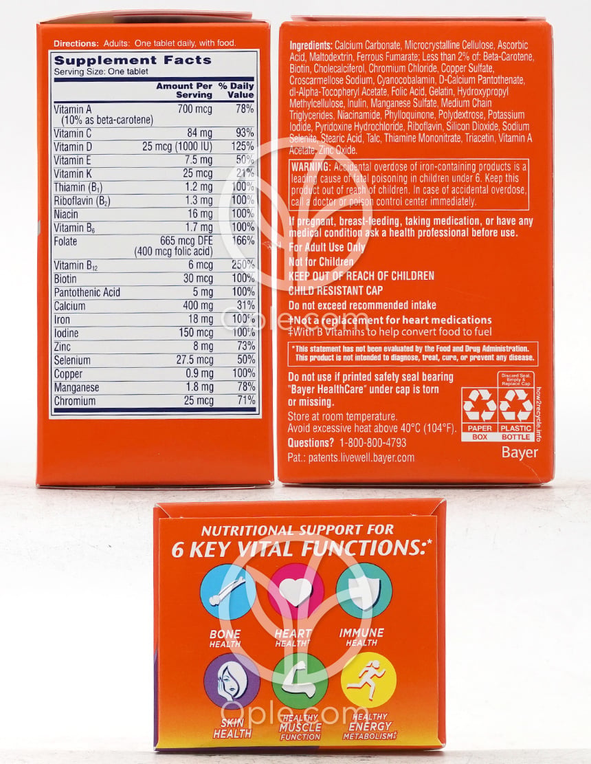 Womens Complete Multivitamin,  60 Tablets — 후면