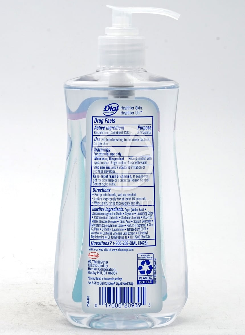 다이얼_안티박테리얼 리퀴드 핸드 솝 화이트 티 325ml — 후면