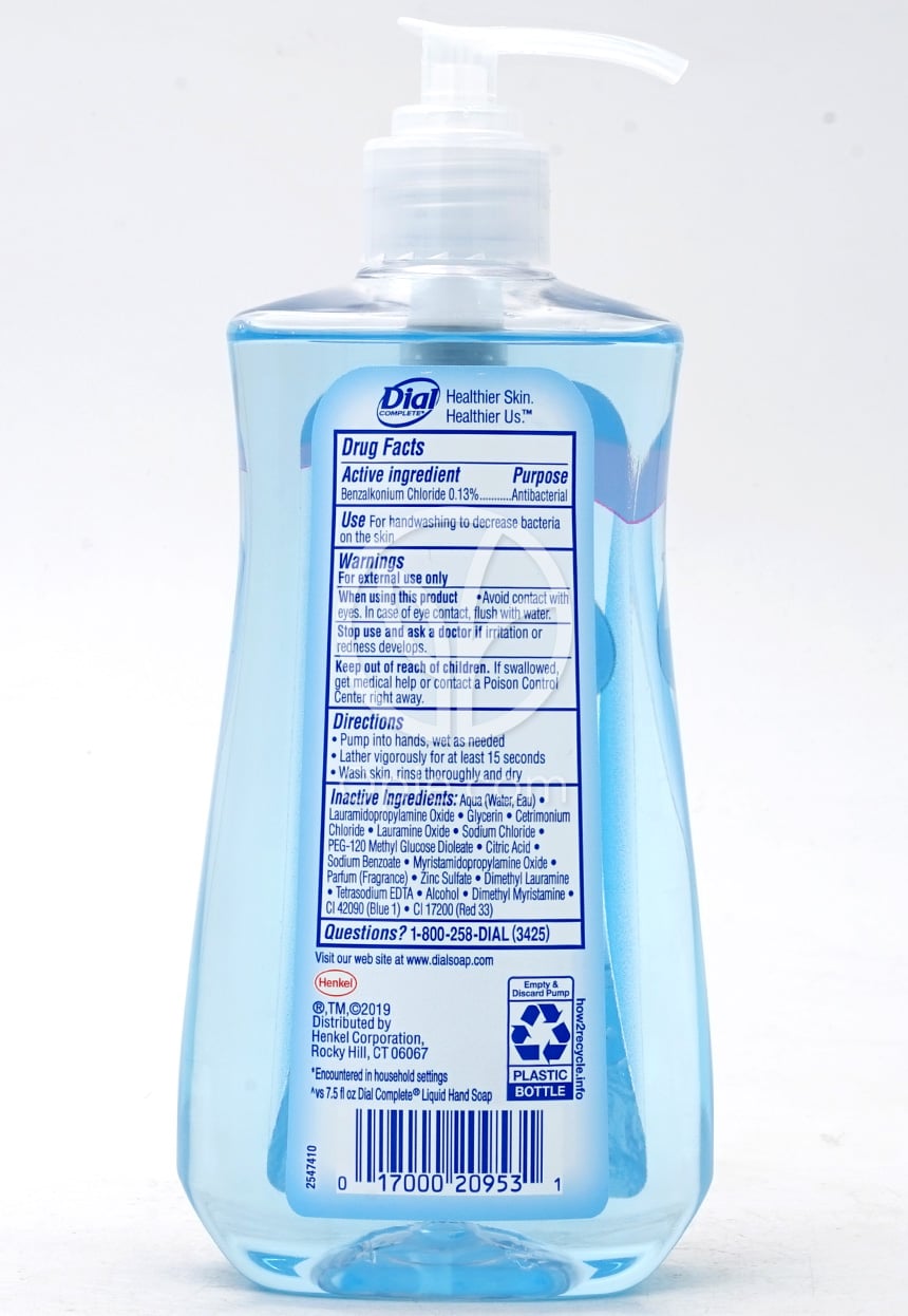 다이얼_안티박테리얼 리퀴드 핸드 솝 스프링 워터 325ml — 후면