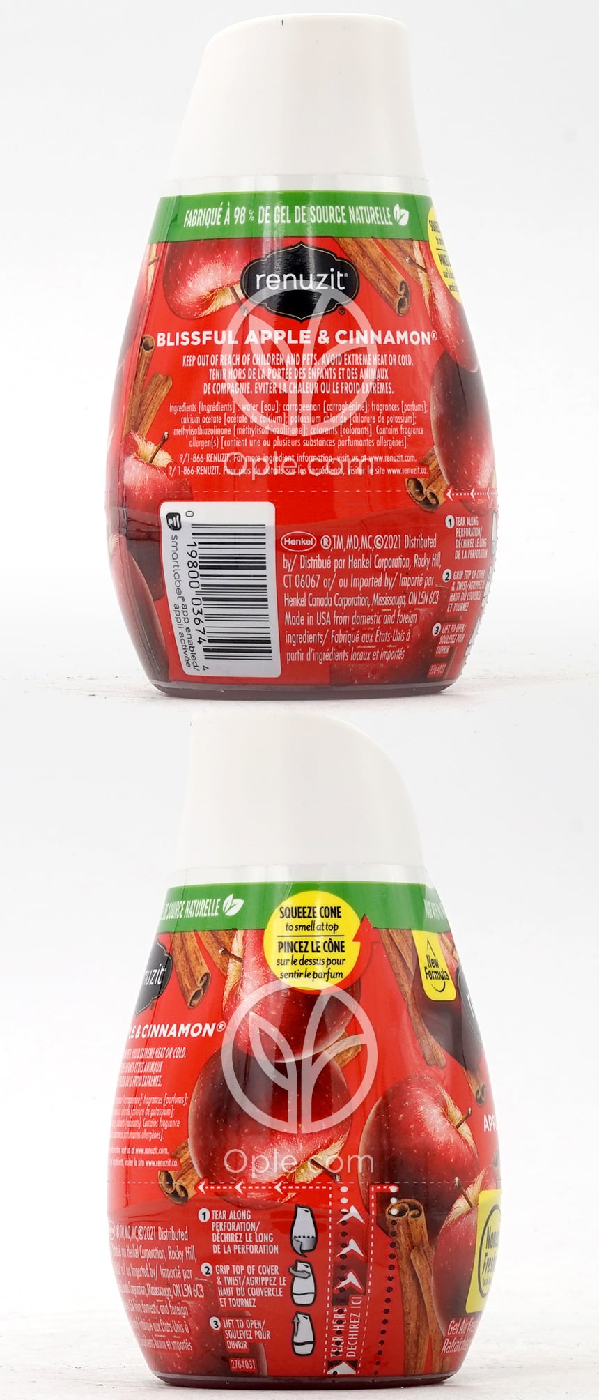 Gel Air Freshener Cone Blissful Apple & Cinnamon,  7 oz — 후면