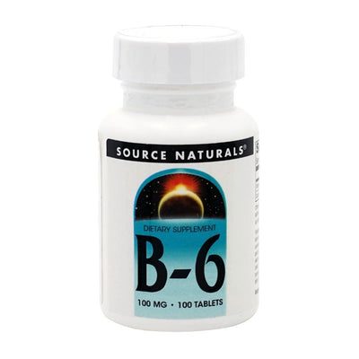 ソースナチュラルズ_B-6 (ビタミンB-6) 100mg、100錠