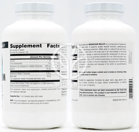 소스내추럴스_마그네슘 말레이트 3,750mg, 360타블렛