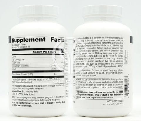 소스내추럴스_FOS (프락토 올리고당) 1000mg, 200타블렛