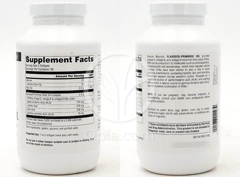 소스내추럴스_아마씨 달맞이꽃종자유 1300mg, 180 소프트젤