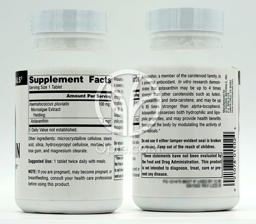 소스내추럴스_아스타잔틴 2mg, 120타블렛 — 후면
