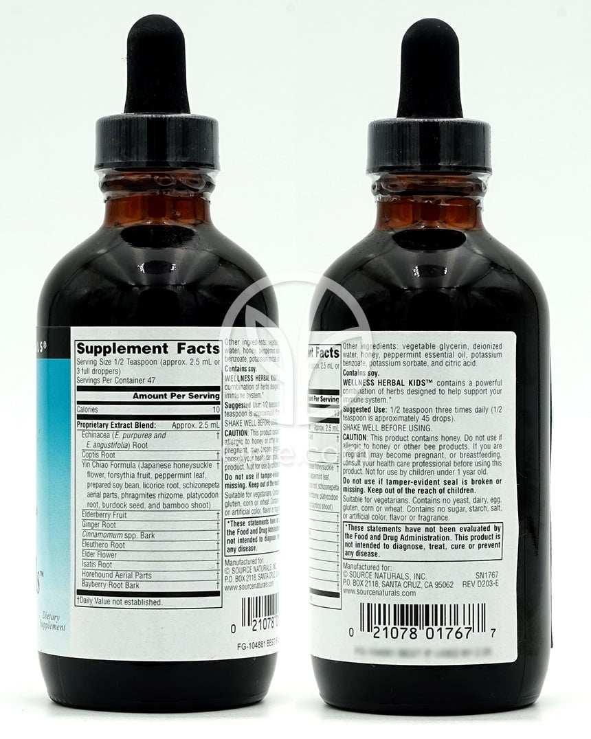 소스내추럴스_웰니스 허벌 키즈, 118.28ml — 후면