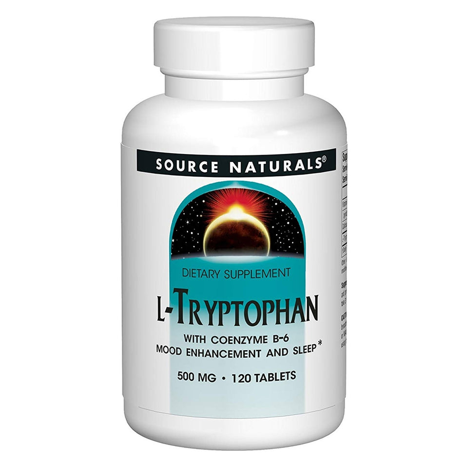 ソースナチュラルズ_L-トリプトファン ビタミンB-6配合 500mg、120タブレット