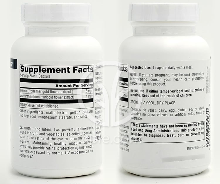 소스내추럴스_지아잔틴 위드 루테인 10mg, 120캡슐 — 후면
