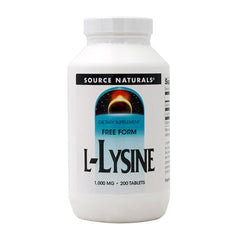 Source Naturals_フリーフォーム L-リジン 1000mg、200錠